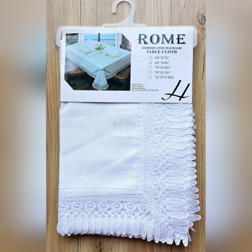 WHITE LACE TABLECLOTH OR BEIGE LACE TABLECLOTH